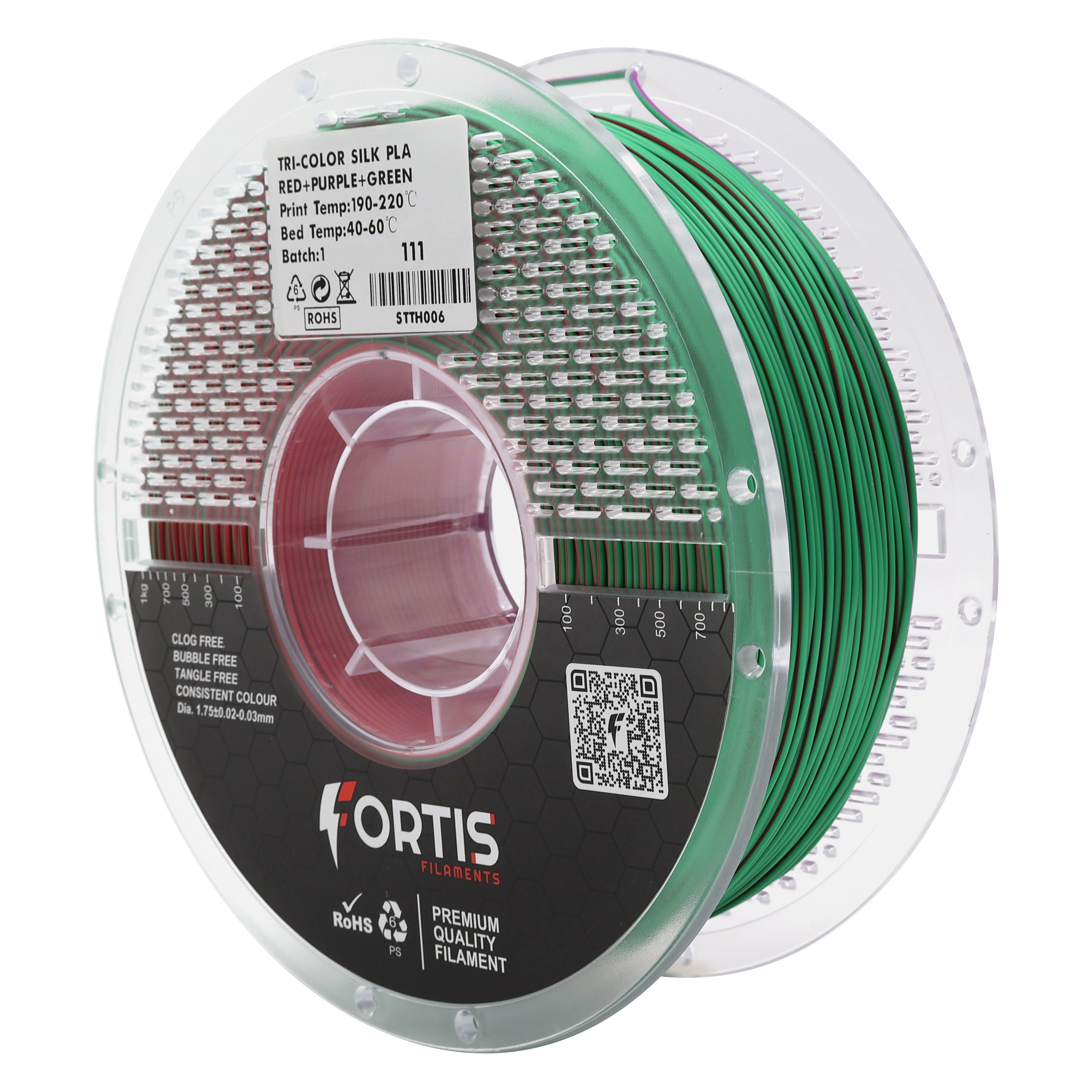 PLA Tri Red+Purple+Green